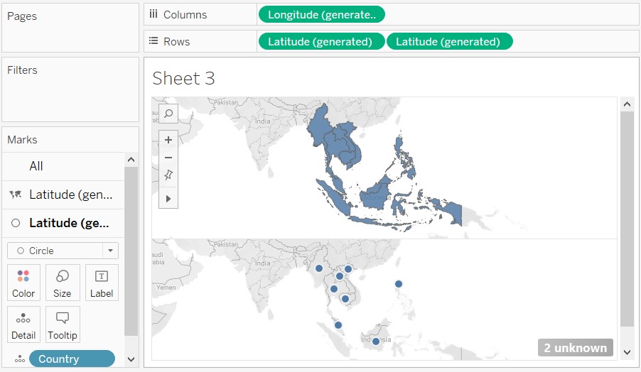 Choropleth map and dot plot