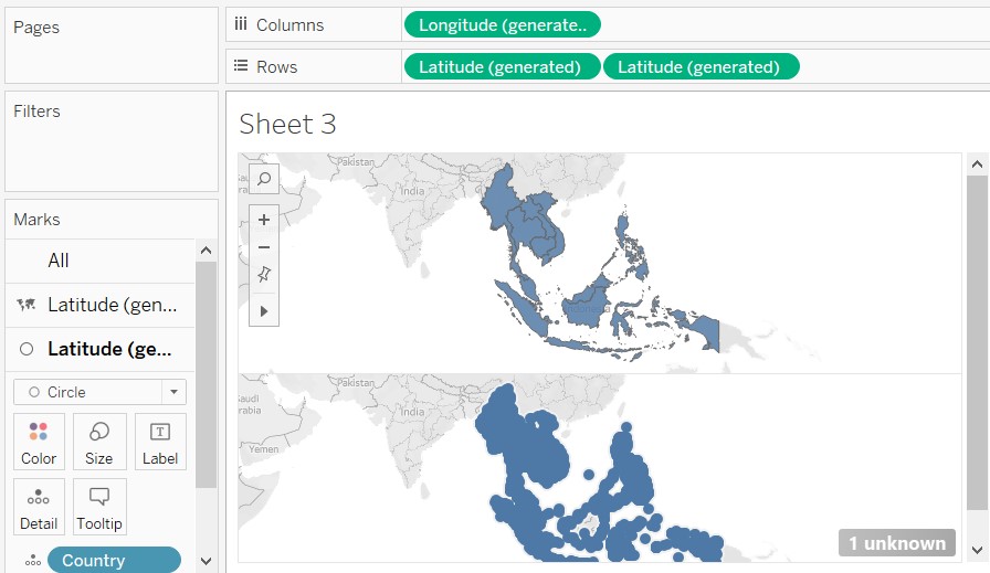 Populating dot plot by coordinate positions