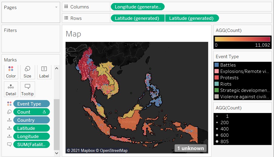 Changing the map theme to “Dark”