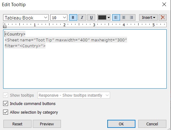 Tooltip settings for choropleth map