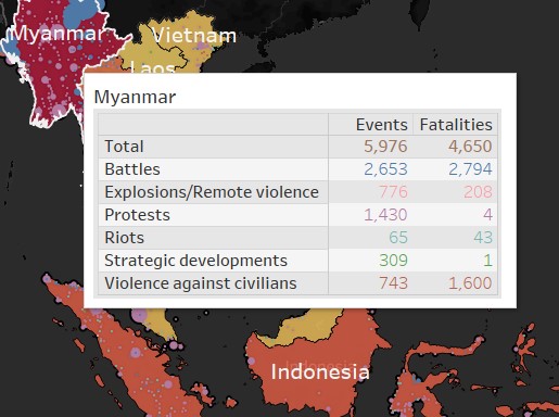 Tooltip result for choropleth map