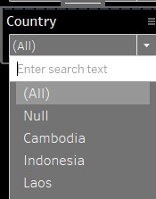 NULL option appearing in filter