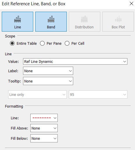 Reference line settings