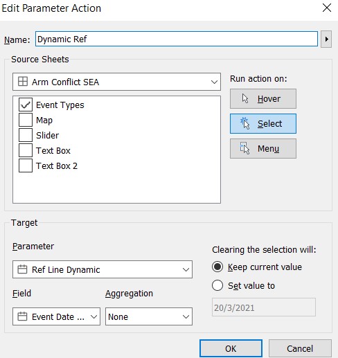 Setting “Change Paramters” action